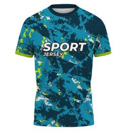 Homens Correndo Manga Curta Alta Qualidade Quick Dry Fitness Training Exercício Spandex Tee Print Patchwork Moda Jersey Shirts - Image 3