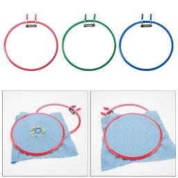 Ajustável plástico Bordado Hoop, Círculo Ponto Cruz, Costura Frame Display, Primavera Tensão, Kids DIY Arte, Bordado Artesanato, 8,7" - Image 6