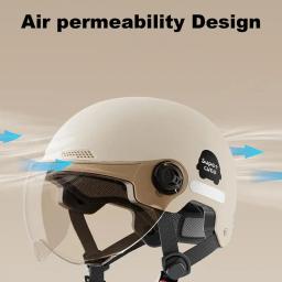 Capacete de bicicleta elétrica com forro destacável Capacete de bicicleta leve Capacete de scooter ajustável Acessórios de ciclismo respirável - Image 5