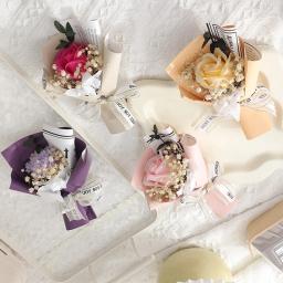 Criativas rosas românticas, pequenos buquês, Mini buquês com presentes de mão, sabonetes, Dia da Mulher, Dia dos Namorados - Image 2