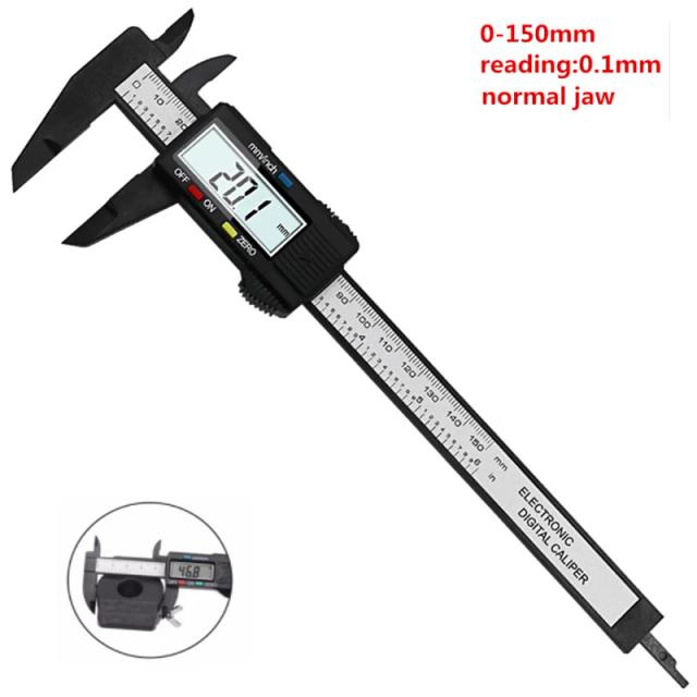 Medidor Digital de Espessura em Fibra de Carbono para Paquímetro e Micrômetro - Precisão em 40mm, 70mm, 100mm e 150mm