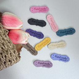 PU Couro Handmade Etiquetas Etiquetas para DIY Chapéus Sacos, Feito À Mão com Amor, Roupas De Costura Tags, Acessórios Do Vestuário, 10Pcs - Image 3