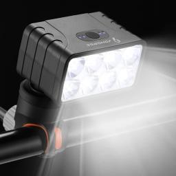 Luz LED dianteira de bicicleta com buzina, luzes de bicicleta, farol MTB, acessórios de bicicleta recarregáveis, 8 LED - Image 3