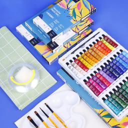 Conjunto de Pintura Guache Lavável Profissional, Pintura Do Artista, Aquarela, Exame Estudante Arte Suprimentos, Alta Qualidade, 12 18 24 Cores, 6 12ml - Image 2
