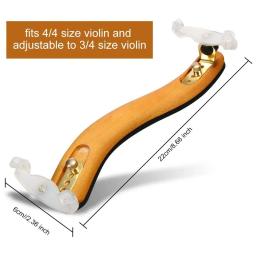 Ombro Resto com Pés de Borracha de Silicone para Violino, pés ajustáveis, espuma Padding, Shoulder Mount, 4, 4 - Image 2