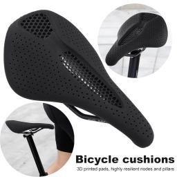 Almofada respirável para homens e mulheres, sela de bicicleta de corrida, absorção de choque, ciclismo de longa distância, impressão 3D - Image 3