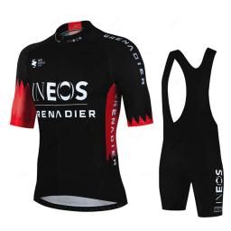 Ineos 2025 homens manga curta conjunto camisa de ciclismo verão roupas mtb maillot ropa ciclismo roupas esportivas azul terno - Image 5