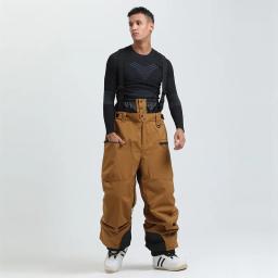 Gsou esporte ao ar livre montanha feminino calças de esqui inverno à prova dwaterproof água das mulheres dos homens macacão de snowboard suspender calças de neve calor-40 graus - Image 2