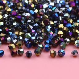 Contas de vidro de cristal para DIY Pulseira e Colar, Feito de Galvanizado, Colorido austríaco Cônico, Ornamentos Soltos, 3mm, 200 - Image 2
