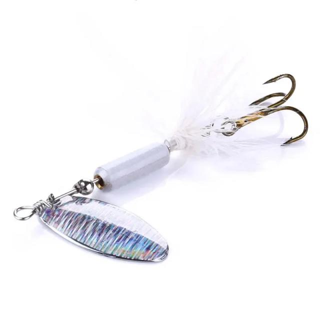 Metal Vib Isca 3.5g Pena Lantejoulas Wobbler Vibrações Colher Isca de Pesca