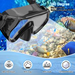 Máscara profissional de snorkel de silicone Scuba Snorkel Óculos de natação para adultos Óculos de natação anti-nevoeiro - Image 4
