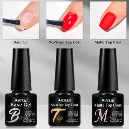MTSSII-Brilhante Cor Base Gel Esmalte, Semi Permanente, Soak Off, LED UV, Nail Art, No Wipe, Top Coat, Manicure, 7ml - Image 2