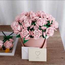 Buquês De Rosa Artificial, Flores Artificiais Montadas, Presentes - Image 4
