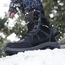 Botas masculinas de caminhada ao ar livre, botas de treinamento para trabalho impermeáveis antiderrapantes, para manter o calor, moda inverno, plus size 47, novas - Image 5