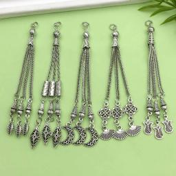 Alloy Metal Tassel Projeto Encantos, Contas Pingentes para DIY, Oração Beads, Pulseira e colar, Jóias Fazendo Acessórios, 5PCs - Image 1
