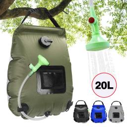 Bolsa de água solar para acampamento, 20l, portátil, aquecimento, chuveiro, com mangueira removível, cabeça de chuveiro, caminhadas ao ar livre, armazenamento de água - Image 1