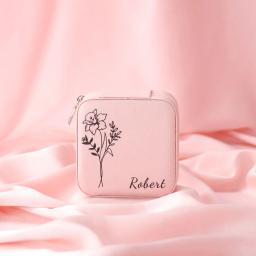 Caixa De Presente De Couro PU para Mulheres, Nome Personalizado, Jóias, 1Pc - Image 6