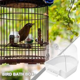 Banheira Papagaio para gaiola Periquito, Acessórios para gaiola, Tubo de banho enjaulado Caixa de chuveiro para papagaios Conure - Image 5