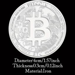 Moeda criptográfica física chapeada prateada, Moeda comemorativa, Moedas colecionáveis, Coleção de criptomoedas, arte, lembrança - Image 3