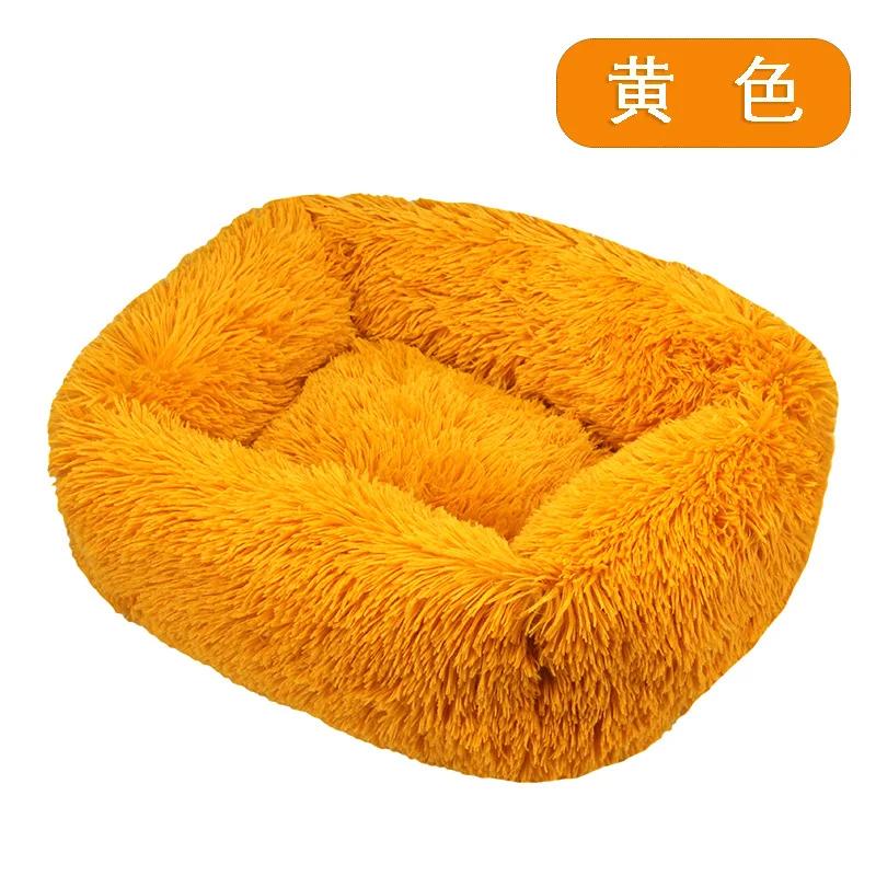 Cama de dormir de pelúcia fofa para pet, camas quadradas, almofada fofa, pequeno, médio, grande, gato, acessórios para cães, inverno - Image 1