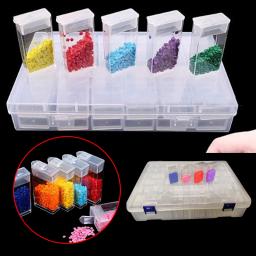 Caixa de armazenamento de plástico portátil para bordado Acessório, Ferramentas Pintura Diamante, Bead Organizer, Storage Container, 24Slots, 42 Slots, 64 Slots, 84 Slots, 124Slots - Image 2