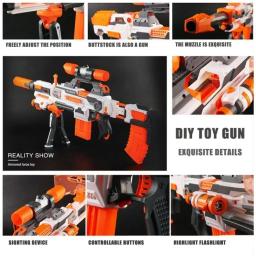 Peças Modificadas Universais para Arma de Brinquedo, Nerf N-strike Elite Series, Silenciador Cauda Stock Lanterna, Acessórios de Arma - Image 3