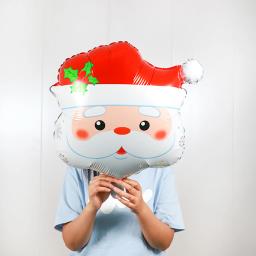 3 pçs balões de folha de papai noel, balões de cabeça de papai noel adequados para festas temáticas de natal, decorações de festa de aniversário - Image 5