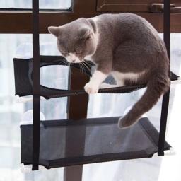 Rede para Gato Janela e Gatinho, Camas Penduradas, Gatinho Ensolarado Assento, Túneis de dois andares, Ventosa, Parede Pet, Sofá Jogando - Image 2
