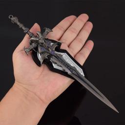 Warcraft Frostmourne Modelo de Arma, Painéis de Parede, Espada Toda Metálica, Periféricos de Jogo, Ornamento Artesanal, Presentes para Meninos, Coleção 22cm - Image 2