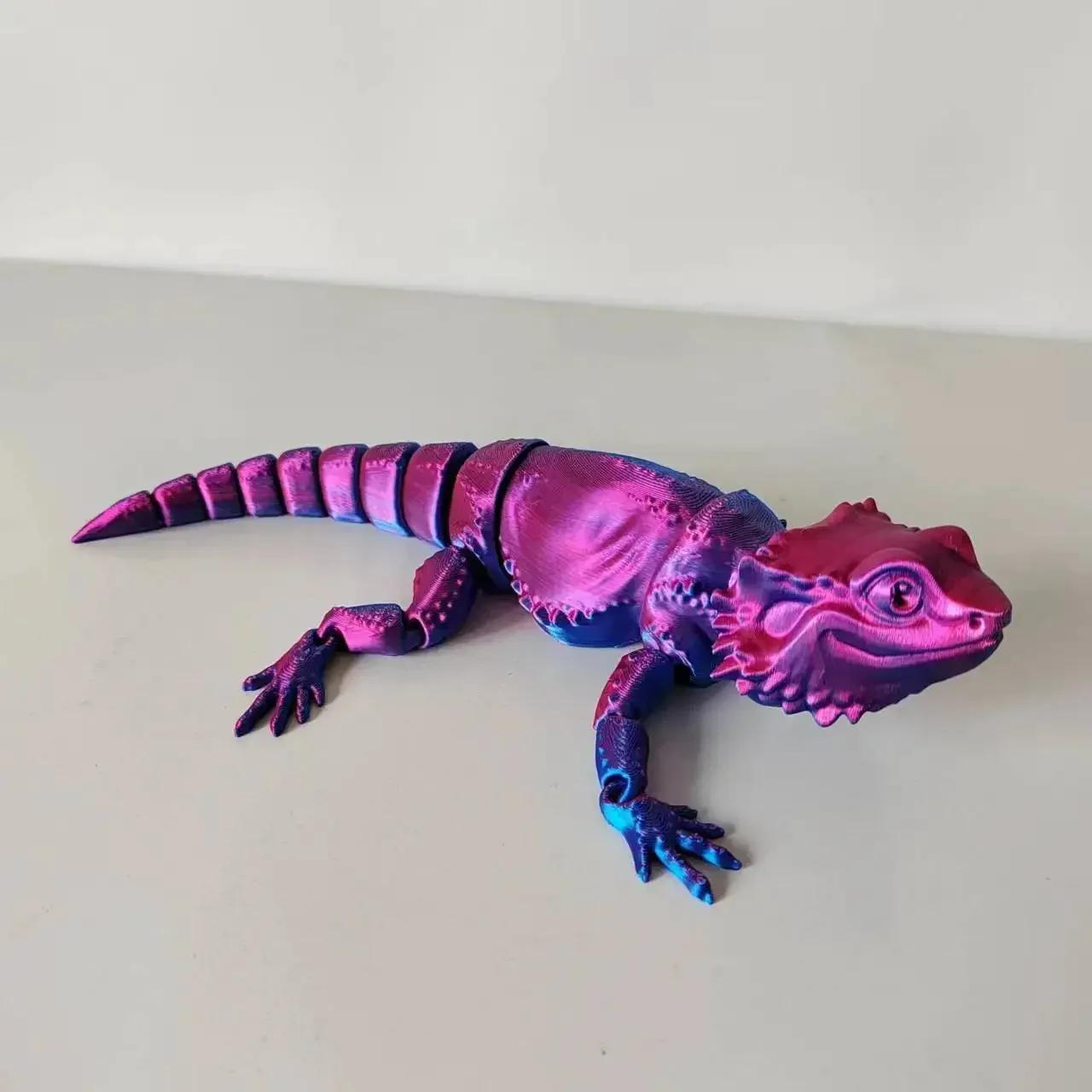 Estatueta camaleão articulada, 3D modelo impresso para brinquedos pequenos das crianças e coleção Hobbyist, cor gradiente - Image 1