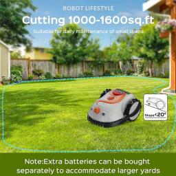 Cortador de grama robótico cortador de grama robô inteligente sem fio limite 4.0ah bateria removível sensor visual para jardim pequeno 200m2 - Image 4