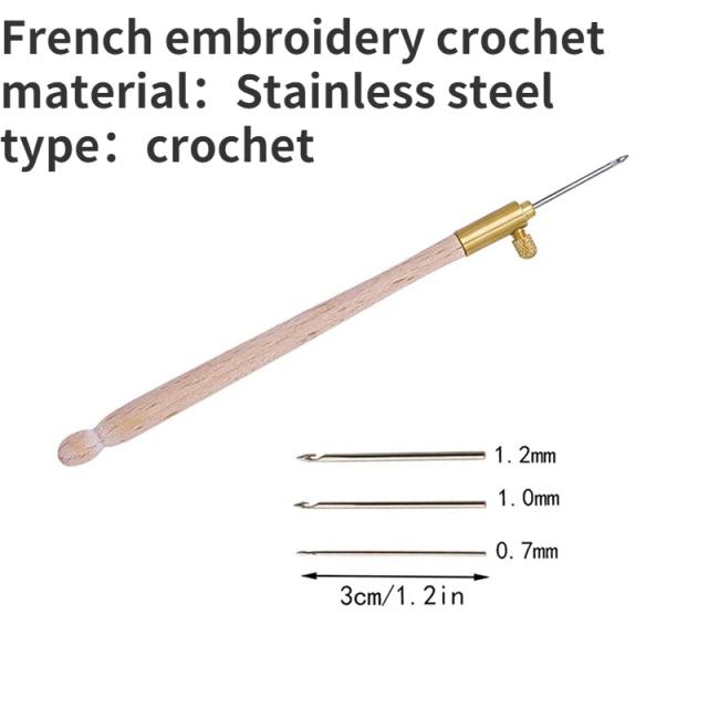 Novas Agulhas de Crochê Tambour com 3 Pontas - Alta Qualidade e Bordados Franceses
