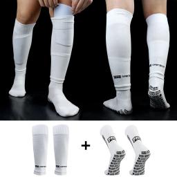 1 conjunto de caneleiras de futebol de alta elasticidade meias leg coveradult jovens esportes ao ar livre equipamentos de proteção antiderrapante meias de futebol - Image 1