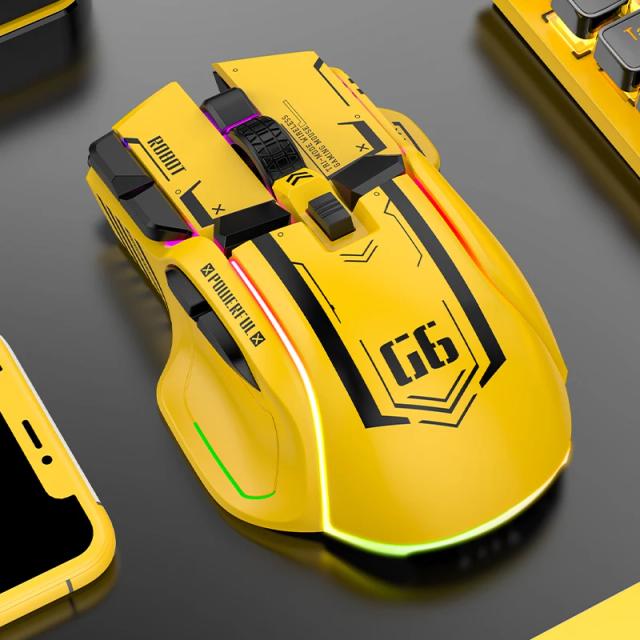 Tri-mode 2.4g usb bluetooth sem fio gamimg mouse 12 teclas rgb jogo com fio meche ratos para windows ios escritório em casa portátil pc gamer