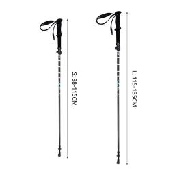 Bastões de trekking ultraleves de fibra de carbono, bastões de caminhada dobráveis de 98-115-135cm, acessórios portáteis para escalada ao ar livre - Image 2