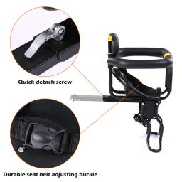 Assento de segurança dianteiro de bicicleta para crianças, sela com apoio de pedais, encosto, MTB, bicicleta de estrada, cadeira infantil, quente - Image 3
