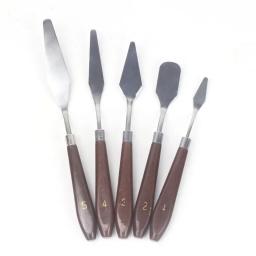 Pintura a óleo Raspador Paleta Faca, Fine Acrylic Guache, Tinta Espátula, Escolha Ferramentas de Mistura Cor, Escola Arte Suprimentos, 5Pcs por Conjunto - Image 5