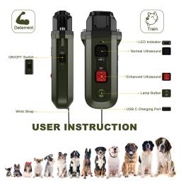 Anti-Latido, Recarregável, Extra Longo, Suspensão para Cães, Suprimentos para Animais de Estimação, Luzes de Flash, 2 em 1 - Image 6
