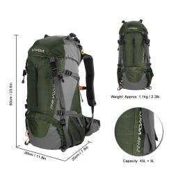 Lixada-Outdoor Sport Mochila, 50L Resistente à Água, Caminhadas, Camping, Viagem, Pack, Montanhismo, Escalada, Mochila, Trekking - Image 2
