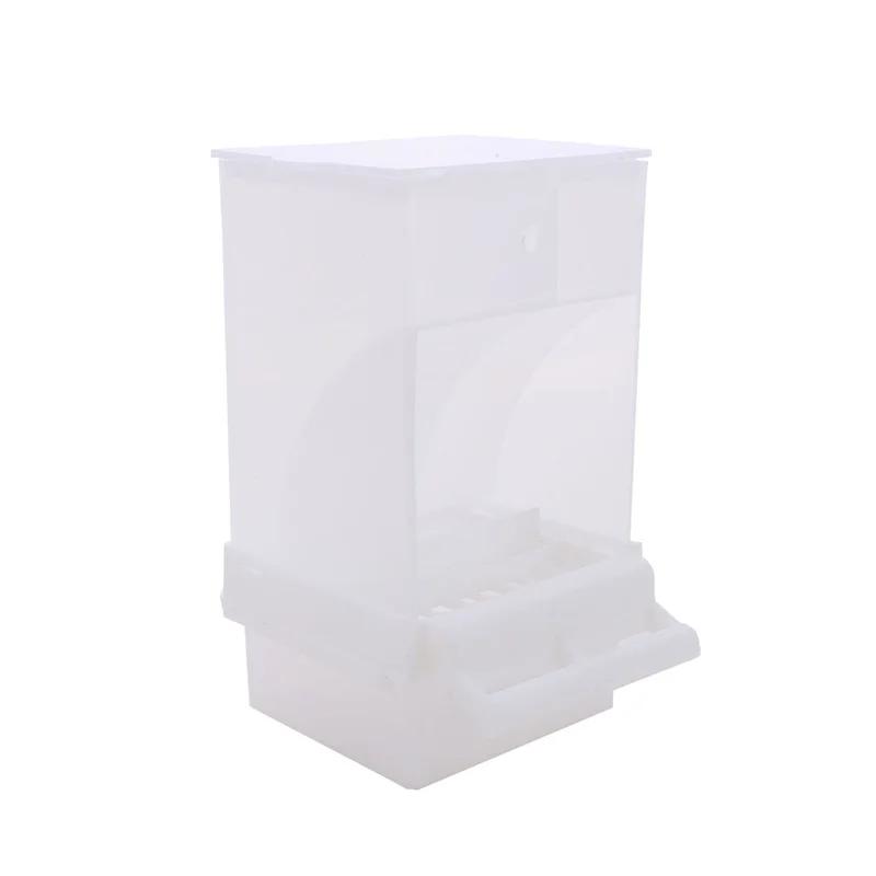 Alimentador automático de pássaro branco Alimentador transparente de papagaio Alimentos anti-respingo Grande capacidade Alimentador de pássaros Suprimentos de gaiola de pássaro 1pc - Image 1