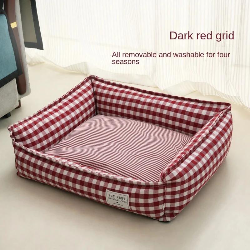 Almofada impermeável quadrada para animais de estimação, cama destacável para cães e gatos, ninho para cães pequenos e médios, sofá, acessórios da casa - Image 1