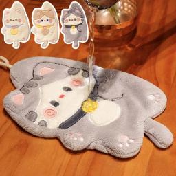 Kawaii Cartoon Cats Hand Towels, Toalha de limpeza pendurada, Pano suspenso macio absorvente, Acessórios de cozinha, Suprimentos de banheiro - Image 5