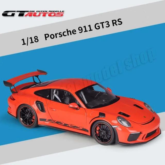 Miniatura Colecionável de Carro WELLY Porsche 911 GT3 RS em Liga Fundida - Presente Ideal para Fãs de Carros Esportivos e GTA 1:18