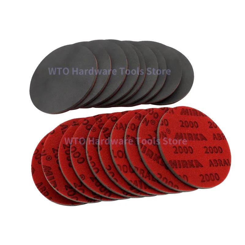 10 peças abralon 5 Polegada lixa esponja gancho de espuma e laço lixa redonda 180-4000 disco de aperto de grão para vidro, automotivo - Image 1