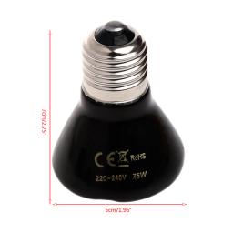 Lâmpada de calor cerâmica infravermelha para répteis, lâmpadas de aquecimento pretas, anfíbios, tartaruga, cobra, ninhada - Image 6
