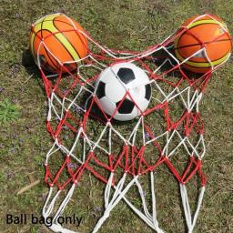 Bolso de bola grande portátil, voleibol, futebol, costura, saco de malha, basquete, vermelho, branco, ferramentas ao ar livre, B7W0 - Image 5