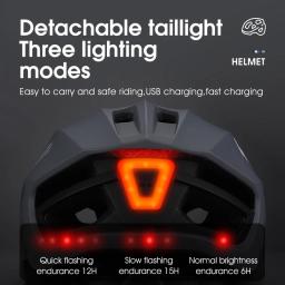Oeste ciclismo-capacete de ciclismo com luzes traseiras led para homens e mulheres, tampas de segurança aerodinâmica, scooter elétrico, mtb, bicicleta de estrada - Image 5