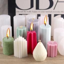 Molde De Vela Cilíndrica De Silicone, DIY Handmade Velas Perfumadas, Moldes De Artesanato De Sabão, Fabricação De Gesso De Resina, Festival Em Casa, Decoração De Jantar - Image 4