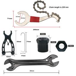 Conjuntos de ferramentas para reparo de bicicleta, disjuntor de corrente, extrator de manivela, régua de medição de corrente de bicicleta mtb, remoção de volante, ferramentas de reparo de ciclismo ao ar livre - Image 6