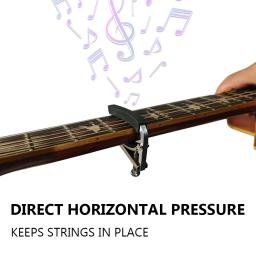 Guitarra Capo profissional, guitarra acústica Capo, tipo de suporte inferior, almofada de borracha embutida, metal String Instruments Acessórios - Image 4